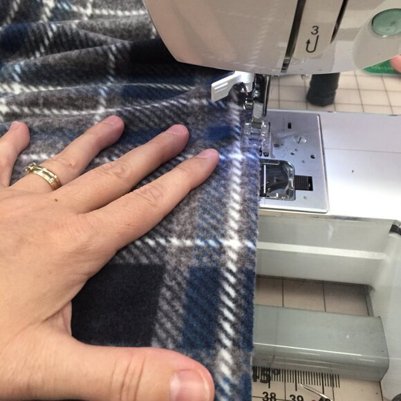 Handmade Hoodie Cowl Turtleneck Fleece poncho red black buffalo checker print - Picture 6 of 6